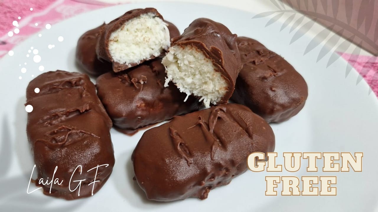 شوكولا باونتي خالية من الجلوتين بطريقتين بدون حليب مكثف بدون حليب بدون سكر للدايت و لحساسية الحليب