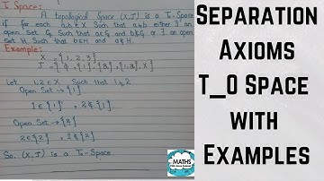 To Space in a Topological Space | Separation Axioms in Topology | in Urdu/Hindi | Topology
