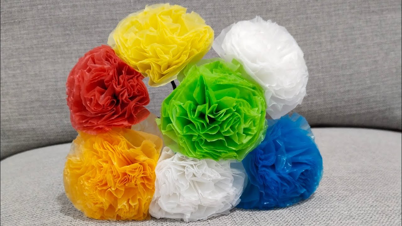 DIY/PLASTIC BAG FLOWERS tagajaniuaykavlogs8821 YouTube
