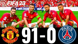 FIFA 23 - MESSI, RONALDO, MBAPPE, NEYMAR, ALL STARS - MAN UTD 91-0 PSG - UCL FINAL!