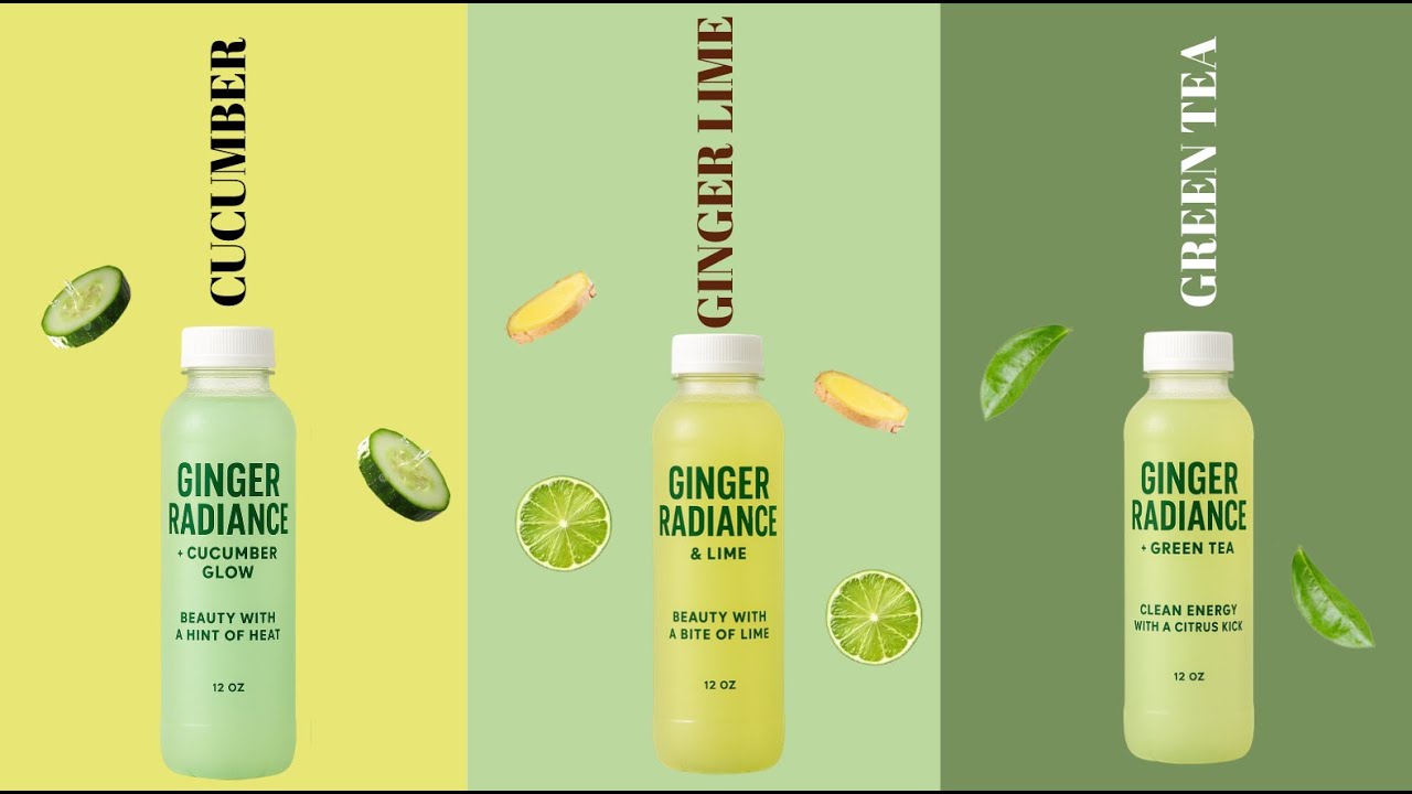 Ginger Radiance: Original, Cucumber Glow & Green Tea Energy