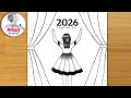 How to Draw a Girl with Traditional Dress / Girl Drawing /Pencil Sketch/Simple drawing for Beginners