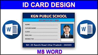 Identity Card Design in MS Word || how to make student Id Card || Moin Tech Support ||