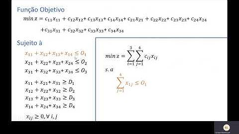 Problema do Transporte - Modelo Matemático de Programação Linear - Parte2