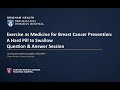 Exercise as Medicine for Breast Cancer Prevention - Question and Answer Session