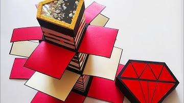 Diamond Tower Explosion Box Tutorial | Exploding Box | Valentine Day Gift Ideas | Card for boyfriend