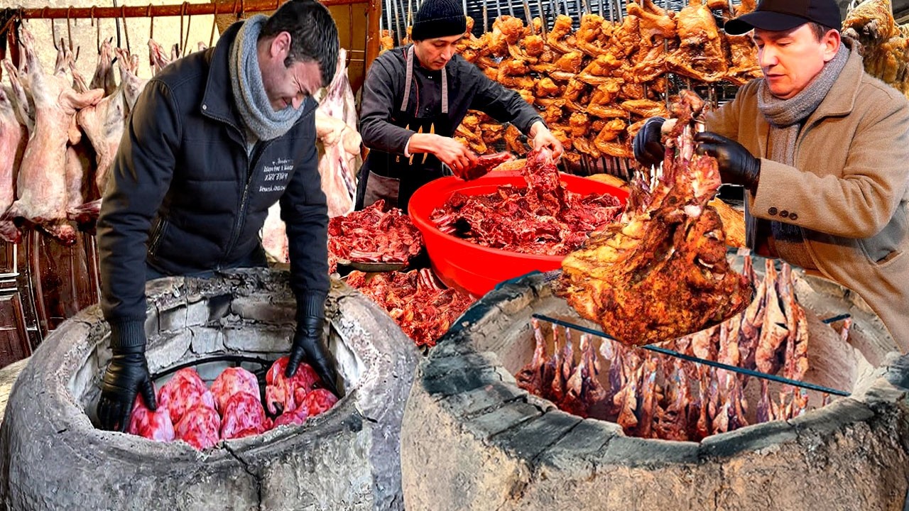 UZBEKISTAN! BIGGEST 5 TON OF LAMB ROAST & CHICKEN ROAST IN TANDOOR | HUNDRAD QUEUE FOR THIS RECIPE