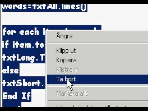 Visual basic - Word sorting part 1