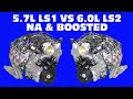 HEAD TO HEAD SHOOTOUT-LS1 VS LS2 WHICH ONE MAKES MORE HP NA &amp; BOOSTED WITH A VORTECH SUPERCHARGER?