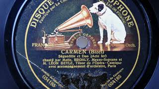 Bizet: "Carmen", Séguedilla and duet, Suzanne Brohly and Léon Beyle