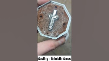 Casting a Silver Ruinistic Cross 👨🏼‍🏭 #jewelrymaking #casting #fire #silver #jewelrydesigner #shorts