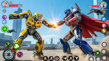 Fighting Jet Robot Car Transformation Game | Bumblebee & Optimus Robot Fight - Android Gameplay
