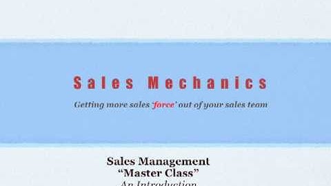 Sales Management Master Class-Intro