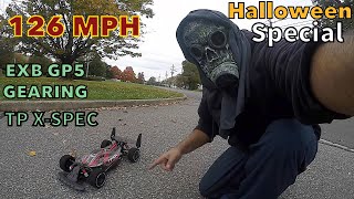 ARRMA Typhon 6s EXB GP5 gearing TP 2900kV killmode X-Spec 126 mph Halloween special 1st Pass