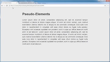 HTML & CSS Pseudo Elements USE of First letter and First Line