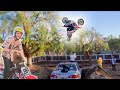 Dirtbike Backflips Over Tanner Fox&#39;s Car!
