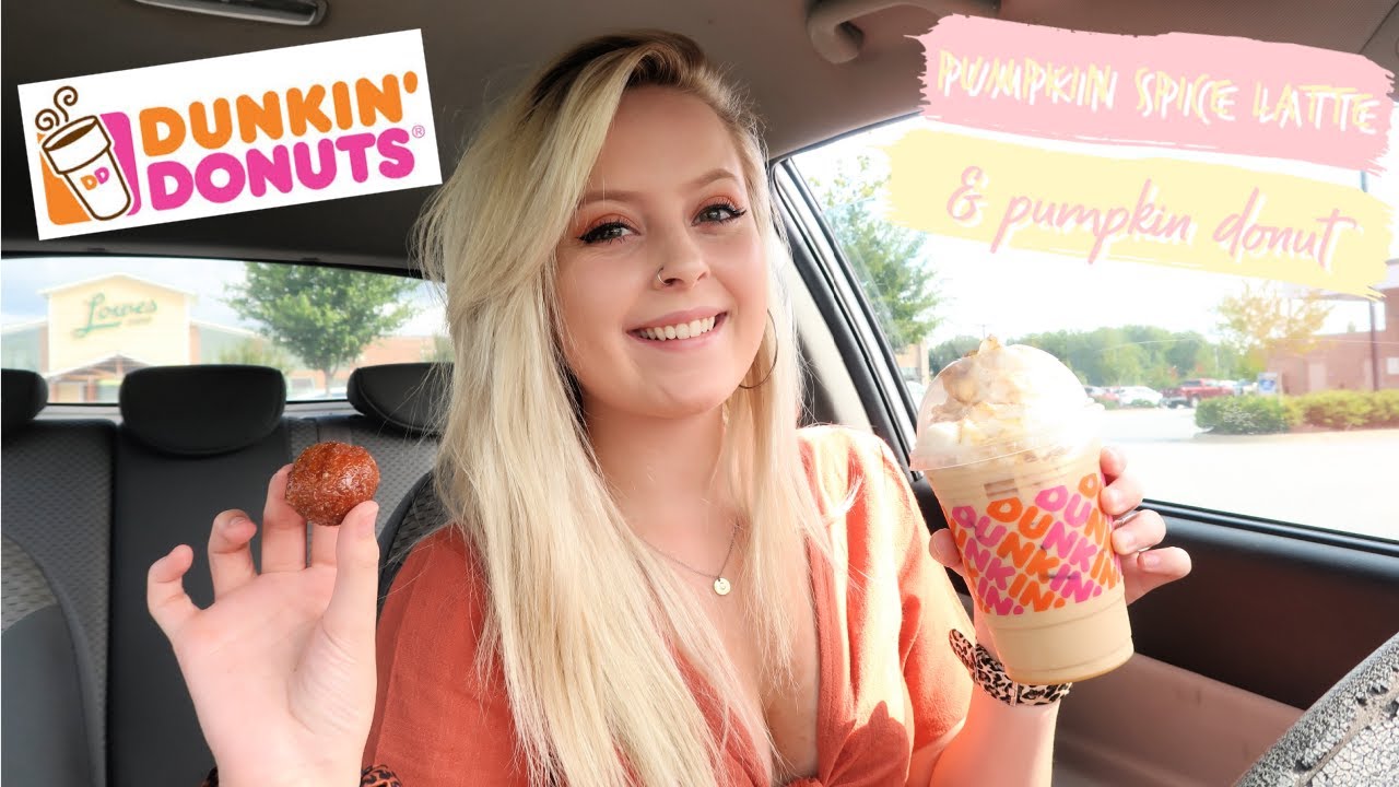 New Signature Iced Pumpkin Spiced Latte Pumpkin Donut Dunkin Donuts First Impression Youtube