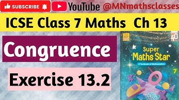 ICSE Class 7 Maths Chapter 13, Congruence || Ex 13.2 || 👍 Subscribe 👍 Like 