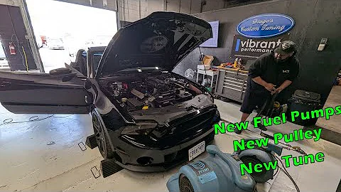 Cammed Whipple Shelby gets new fuel pumps and pulley tuned at Diago's Custom Tuning.