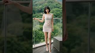 슬리브리스 미니 원피스, 단발머리의 귀여운 여자 #예쁜 #모델 #귀여운 #아름다운 #섹시 #비키니 #포즈 #뷰티 #힐링 #음악 #휴식 #해변 #패션 #호텔 #여행  #룩북
