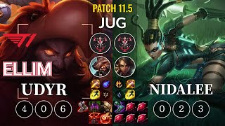 T1 Ellim Udyr vs Nidalee Jungle - KR Patch 11.5