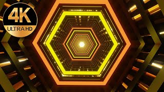 10 hour TV 4k HEXAGON fast moving  Metallic neon Lights abstract Free Video Background loop