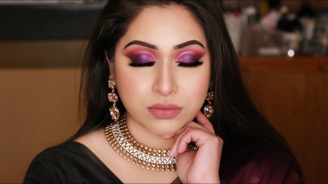 Purple Cut Crease | Glam Party Makeup | Shahnaz Shimul Makeup Tutorial 🌸#colourseries