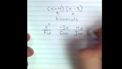 Multiplying Polynomials - binomial x binomial (FOIL)