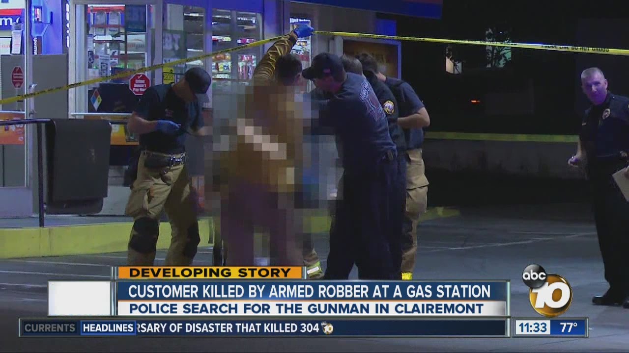 Customer killed by armed robber at gas station - YouTube