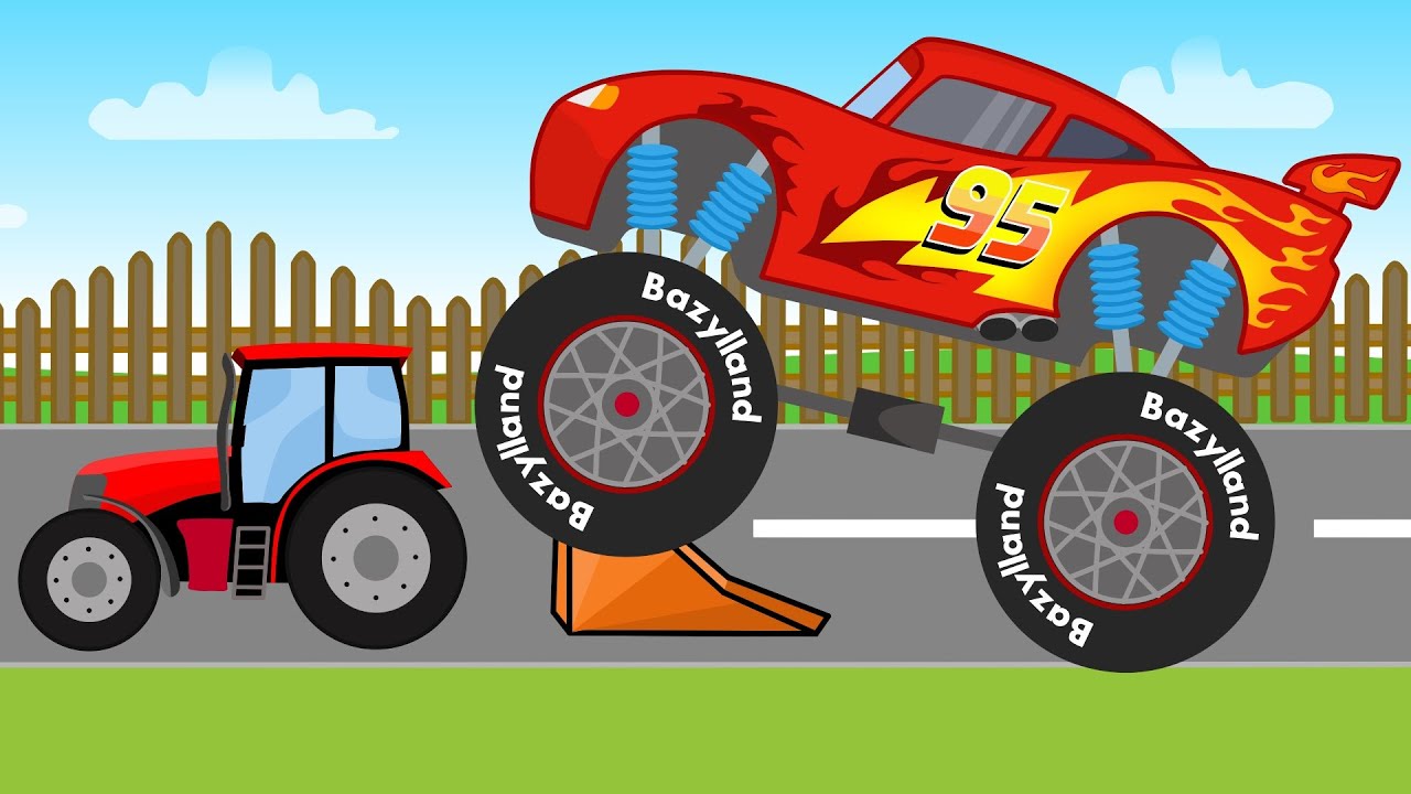 Disney Lightning McQueen Truck | Monster Truck - Disney Zygzak McQueen - YouTube