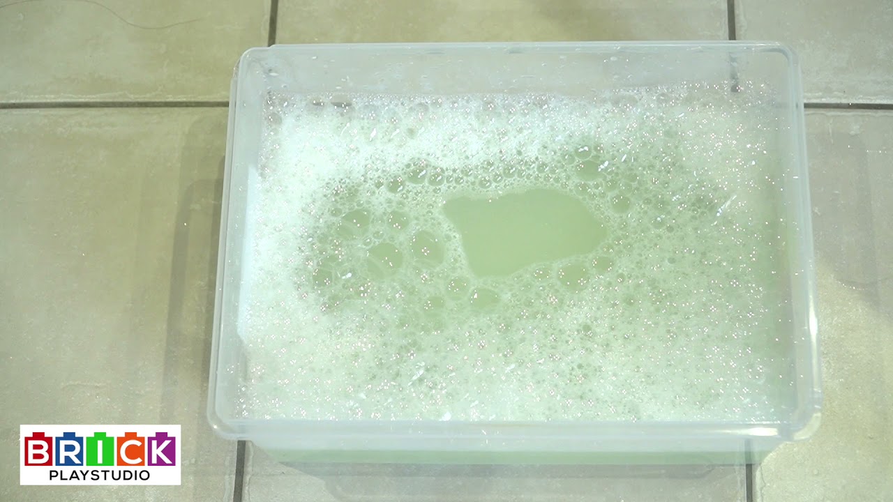 Cleaning LEGO pieces with hot water + mild detergent