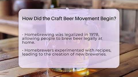 How Did the Craft Beer Movement Begin? - The Pint Guy