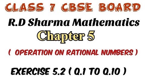 Exercise 5.2 Q.1 to Q.10 Class 7 RD Sharma Mathematics