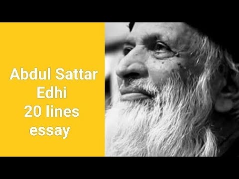 creative writing abdul sattar edhi essay in english