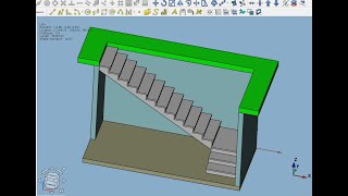 FreeCAD.#62. Верстаки "Part" и "A2plus". Лестница Г-образная, двухмаршевая. Часть 1