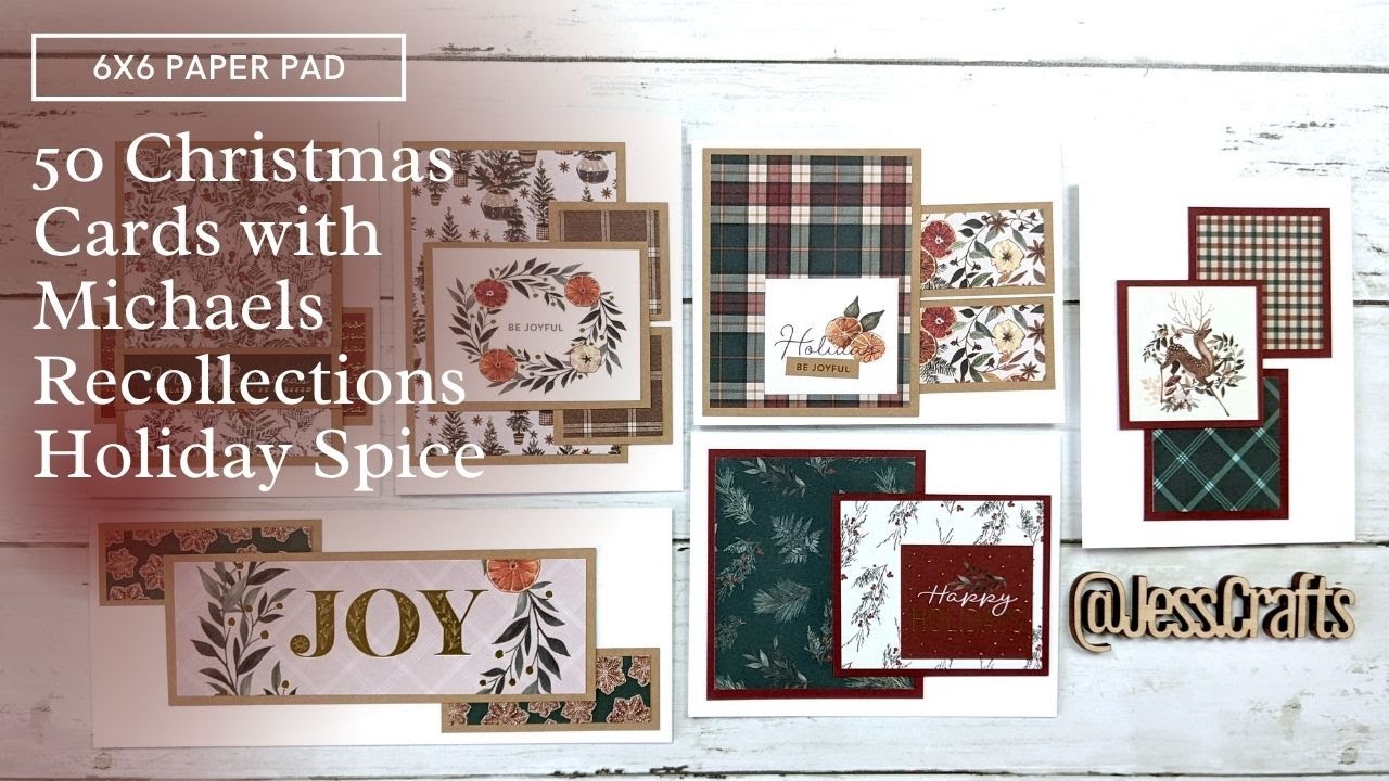 50 рождественских открыток из 6x6-бумажной бумаги Michaels Holiday Spice Paper