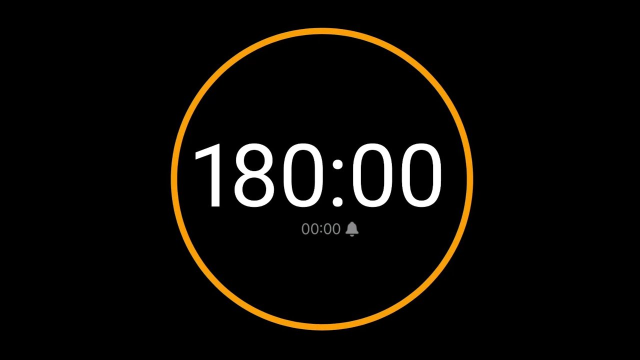 180 Minute Countdown Timer With Alarm / Iphone Timer Style