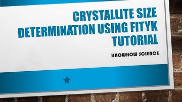 Crystallite Size Determination Using Fityk