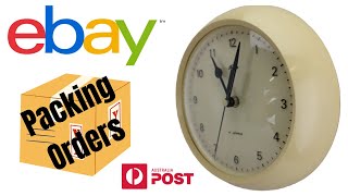 Packing eBay Orders  Vintage Toshiba 4 Jewels Wall Clock
