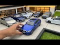 Parking german sedans diecast model cars at mini house  118 scale cars collection