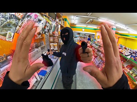 コンビニ強盗犯VSパルクール大確保!!*PARUKOUR THIEF POV*