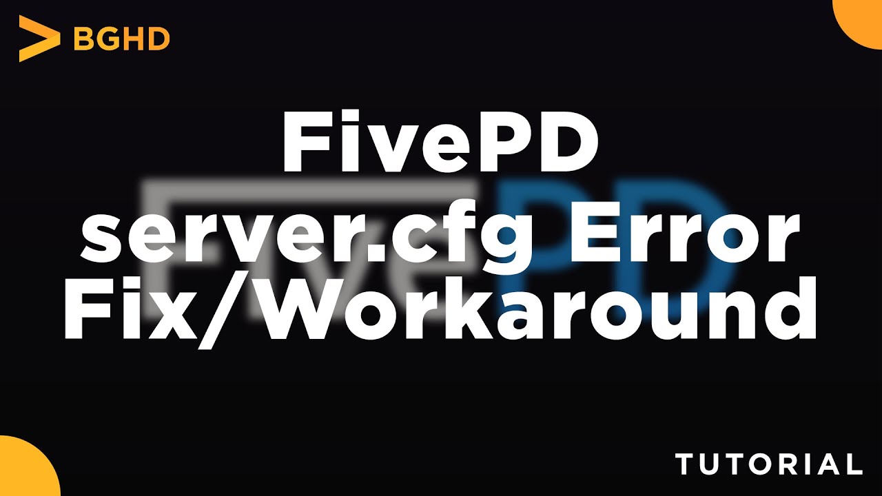 FivePD server.cfg does not exist - Fix/Workaround (V1.0.4) - YouTube