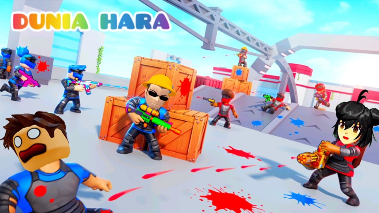 Yuta Di Tembak TomTom Terus 🤣| Baby Hara Dan Baby Celine Saling Tembak 🤣 Paintball | Dunia Hara