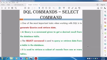 DQL Commands – SELECT Command.