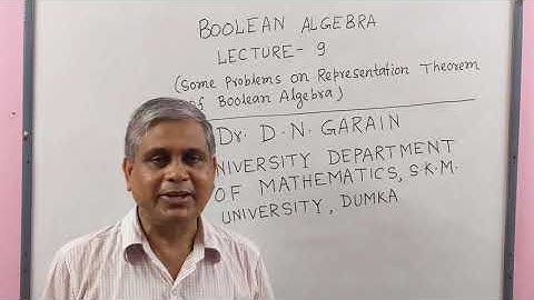 Boolean Algebra, Lec-9,(Some problems on Representation Theorem), by Dr.D.N.Garain, For B.Sc/M.Sc