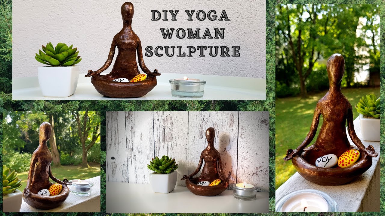 DIY Yoga Woman Sculpture, Meditating Woman Sculpture