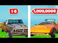 VOITURE 1 € vs  VOITURE 1,000,000 € sur FORTNITE !!