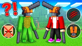How JJ and Mikey Became CHAINSAW MEN in Minecraft? - Maizen