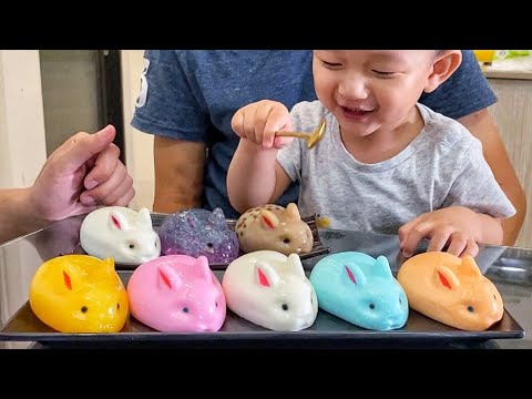 如何製作彩色兔子果凍！How to Make Colorful Bunny Jelly!