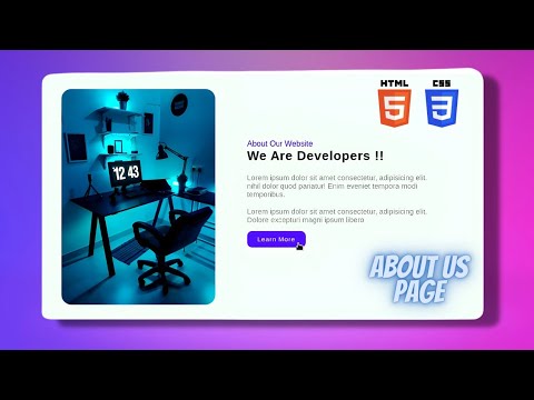 How to Create About Us Page Using HTML and CSS || Web Coder - YouTube